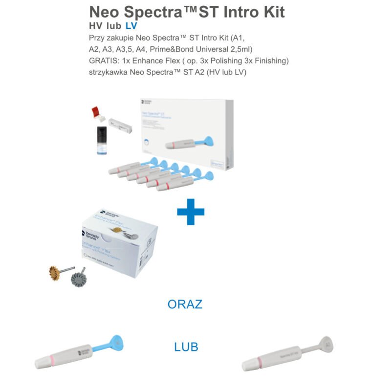 KUP NEO SPECTRA ST INTRO KIT I ODBIERZ : ENHANCE FLEX (3xPOLISHING 3xFINISHING) + 1x  NEO SPECTRA A2 (HV lub LV) /DENTSPLY SIRONA/