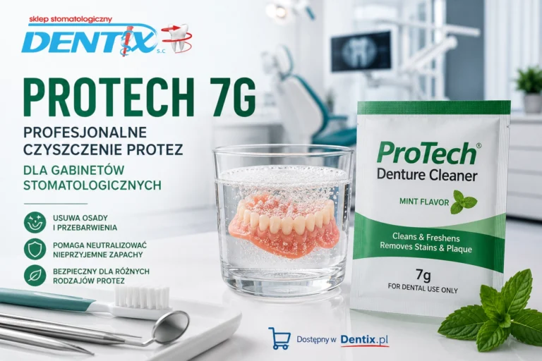 ProTech 7g proszek do czyszczenia protez zębowych w saszetce dostępny w sklepie stomatologicznym Dentix.pl